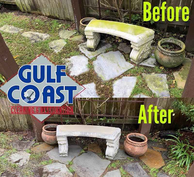 Before and After Patio Pressure Washing